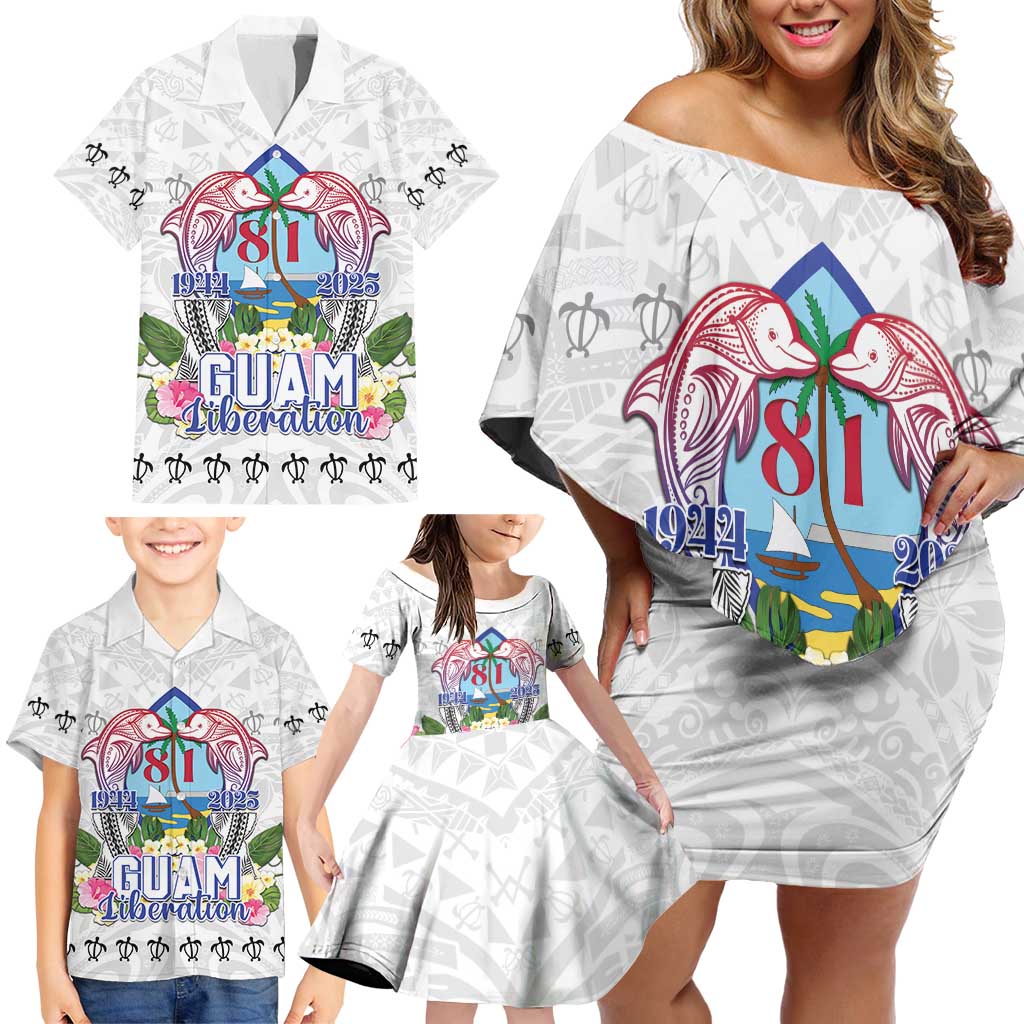 Guam Chamorro Liberation Day Family Matching Off Shoulder Short Dress and Hawaiian Shirt 81st Anniversary LT05 - Polynesian Pride