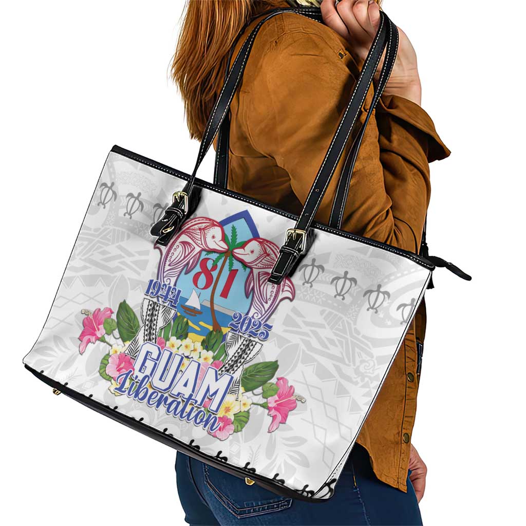 Guam Chamorro Liberation Day Leather Tote Bag 81st Anniversary LT05