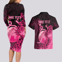 Personalised Cancer Fighter Couples Matching Long Sleeve Bodycon Dress and Hawaiian Shirt I Beat Cancer LT05 - Polynesian Pride