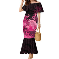 Personalised Cancer Fighter Family Matching Mermaid Dress and Hawaiian Shirt I Beat Cancer LT05 Mom's Dress Pink - Polynesian Pride