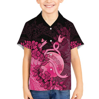 Personalised Cancer Fighter Family Matching Summer Maxi Dress and Hawaiian Shirt I Beat Cancer LT05 Son's Shirt Pink - Polynesian Pride