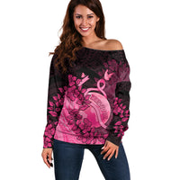 Personalised Cancer Fighter Off Shoulder Sweater I Beat Cancer