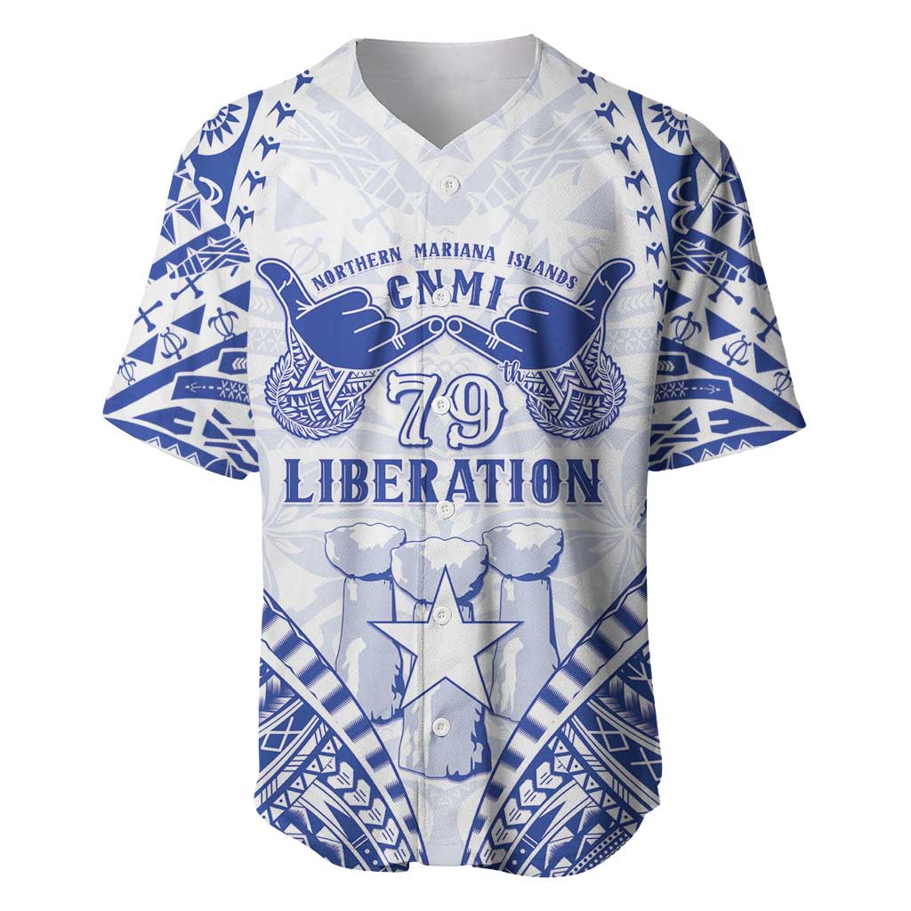 Northern Mariana Islands Liberation Day Baseball Jersey 79th Anniversary LT05 Blue - Polynesian Pride