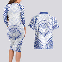 Northern Mariana Islands Liberation Day Couples Matching Long Sleeve Bodycon Dress and Hawaiian Shirt 79th Anniversary LT05 - Polynesian Pride
