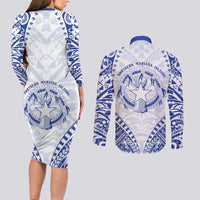 Northern Mariana Islands Liberation Day Couples Matching Long Sleeve Bodycon Dress and Long Sleeve Button Shirt 79th Anniversary LT05 - Polynesian Pride
