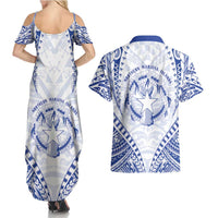 Northern Mariana Islands Liberation Day Couples Matching Summer Maxi Dress and Hawaiian Shirt 79th Anniversary LT05 - Polynesian Pride