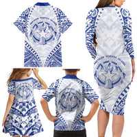 Northern Mariana Islands Liberation Day Family Matching Long Sleeve Bodycon Dress and Hawaiian Shirt 79th Anniversary LT05 - Polynesian Pride