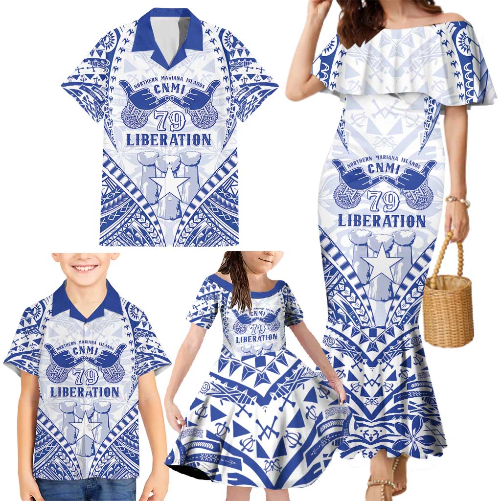Northern Mariana Islands Liberation Day Family Matching Mermaid Dress and Hawaiian Shirt 79th Anniversary LT05 - Polynesian Pride