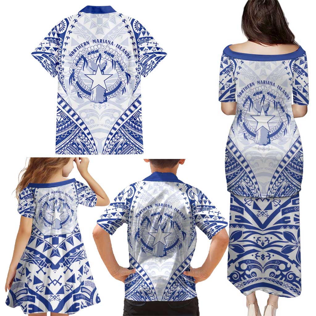 Northern Mariana Islands Liberation Day Family Matching Puletasi and Hawaiian Shirt 79th Anniversary LT05 - Polynesian Pride