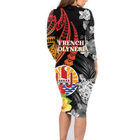 French Polynesia Bastille Day Family Matching Long Sleeve Bodycon Dress and Hawaiian Shirt Tropical Turtle Hibiscus Polynesian Pattern LT05 - Polynesian Pride