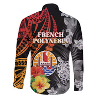 French Polynesia Bastille Day Family Matching Off The Shoulder Long Sleeve Dress and Hawaiian Shirt Tropical Turtle Hibiscus Polynesian Pattern LT05 - Polynesian Pride