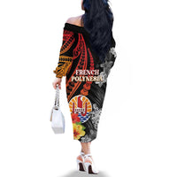 French Polynesia Bastille Day Family Matching Off The Shoulder Long Sleeve Dress and Hawaiian Shirt Tropical Turtle Hibiscus Polynesian Pattern LT05 - Polynesian Pride