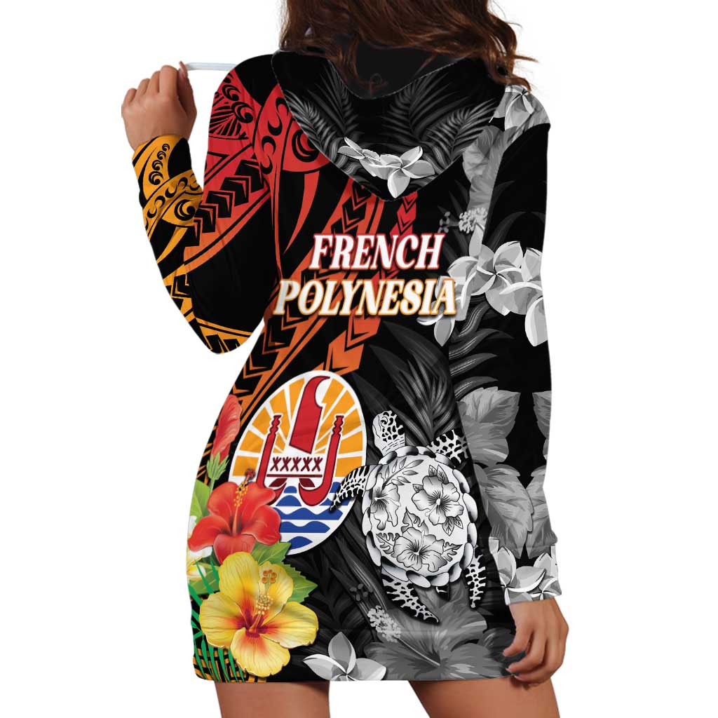 French Polynesia Bastille Day Hoodie Dress Tropical Turtle Hibiscus Polynesian Pattern LT05 - Polynesian Pride