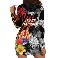 French Polynesia Bastille Day Hoodie Dress Tropical Turtle Hibiscus Polynesian Pattern LT05 - Polynesian Pride