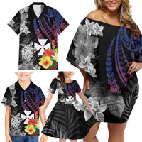 Wallis and Futuna Bastille Day Family Matching Off Shoulder Short Dress and Hawaiian Shirt Tropical Turtle Hibiscus Polynesian Pattern LT05 - Polynesian Pride