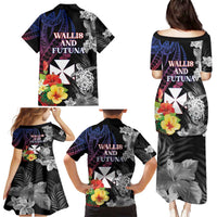 Wallis and Futuna Bastille Day Family Matching Puletasi and Hawaiian Shirt Tropical Turtle Hibiscus Polynesian Pattern LT05 - Polynesian Pride