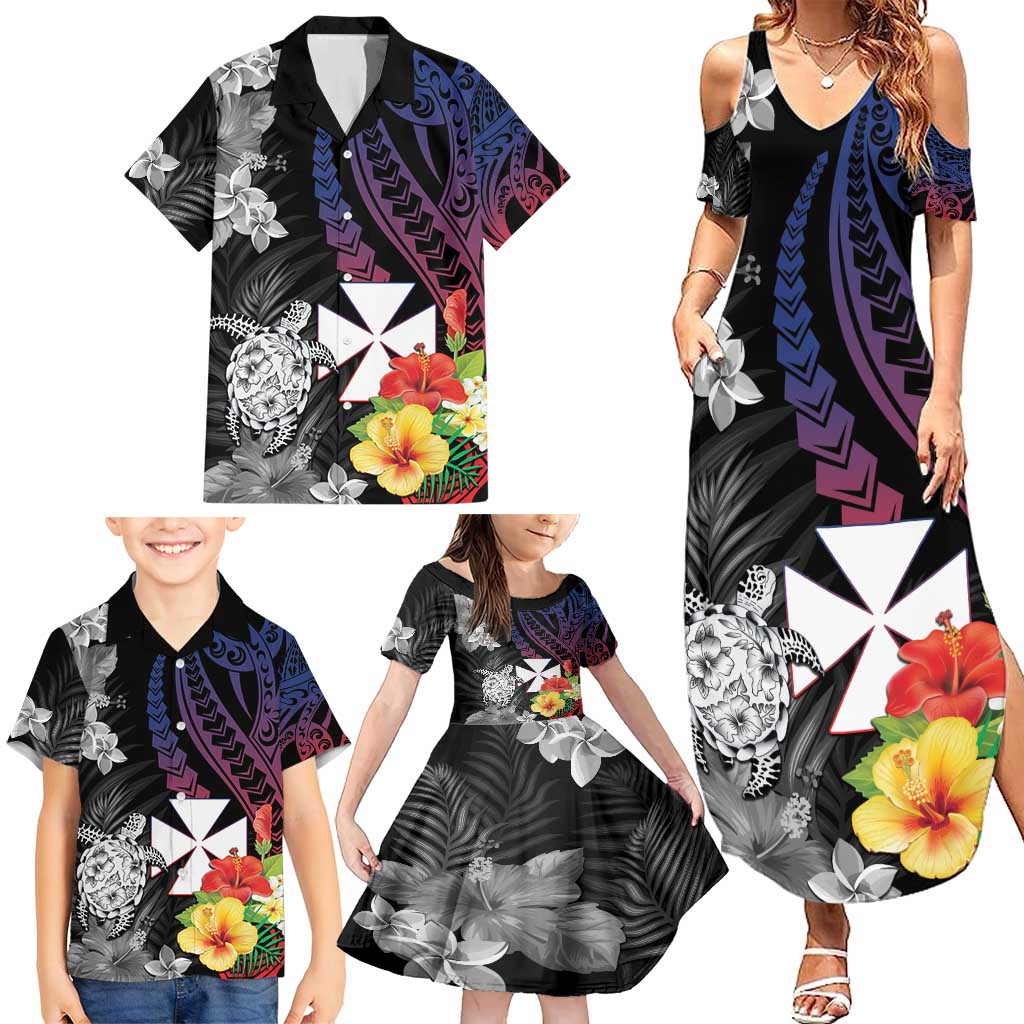 Wallis and Futuna Bastille Day Family Matching Summer Maxi Dress and Hawaiian Shirt Tropical Turtle Hibiscus Polynesian Pattern LT05 - Polynesian Pride