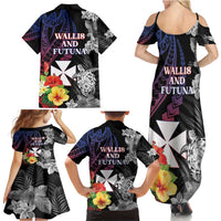Wallis and Futuna Bastille Day Family Matching Summer Maxi Dress and Hawaiian Shirt Tropical Turtle Hibiscus Polynesian Pattern LT05 - Polynesian Pride