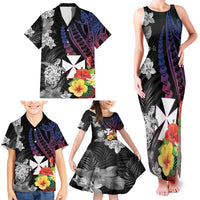 Wallis and Futuna Bastille Day Family Matching Tank Maxi Dress and Hawaiian Shirt Tropical Turtle Hibiscus Polynesian Pattern LT05 - Polynesian Pride