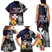 Wallis and Futuna Bastille Day Family Matching Tank Maxi Dress and Hawaiian Shirt Tropical Turtle Hibiscus Polynesian Pattern LT05 - Polynesian Pride