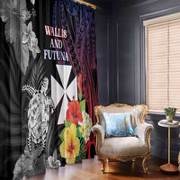 Wallis and Futuna Bastille Day Window Curtain Tropical Turtle Hibiscus Polynesian Pattern LT05 - Polynesian Pride