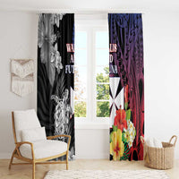 Wallis and Futuna Bastille Day Window Curtain Tropical Turtle Hibiscus Polynesian Pattern LT05 - Polynesian Pride
