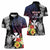 Wallis and Futuna Bastille Day Women Polo Shirt Tropical Turtle Hibiscus Polynesian Pattern