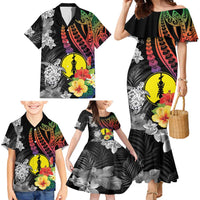 New Caledonia Bastille Day Family Matching Mermaid Dress and Hawaiian Shirt Tropical Turtle Hibiscus Polynesian Pattern LT05 - Polynesian Pride