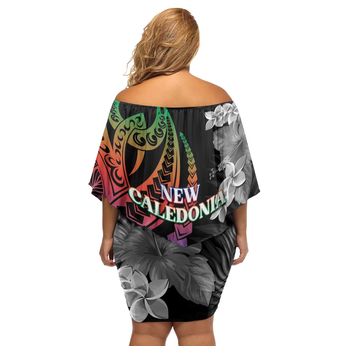 New Caledonia Bastille Day Family Matching Off Shoulder Short Dress and Hawaiian Shirt Tropical Turtle Hibiscus Polynesian Pattern LT05 - Polynesian Pride
