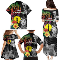 New Caledonia Bastille Day Family Matching Puletasi and Hawaiian Shirt Tropical Turtle Hibiscus Polynesian Pattern LT05 - Polynesian Pride