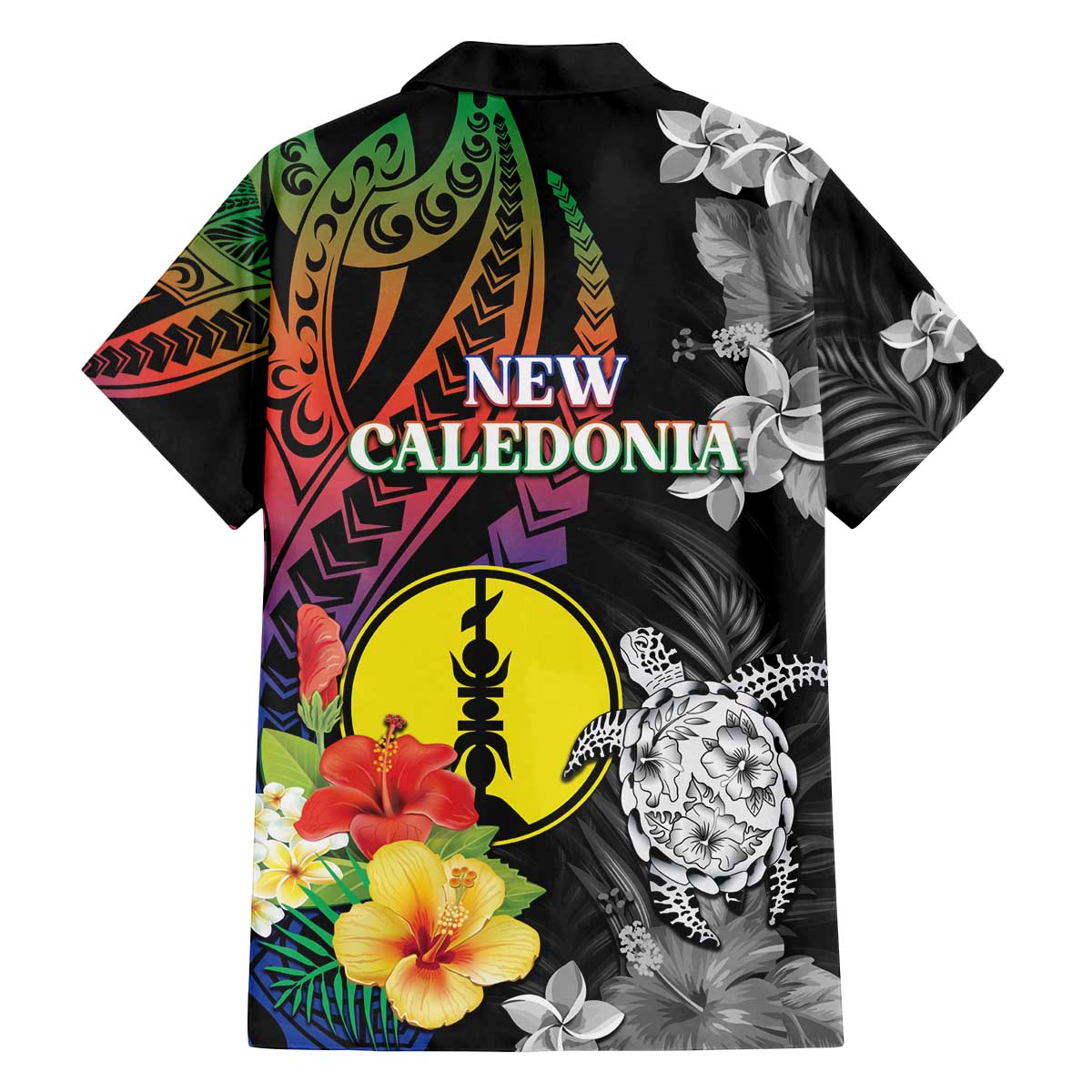 New Caledonia Bastille Day Family Matching Puletasi and Hawaiian Shirt Tropical Turtle Hibiscus Polynesian Pattern LT05 - Polynesian Pride