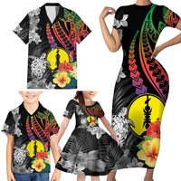 New Caledonia Bastille Day Family Matching Short Sleeve Bodycon Dress and Hawaiian Shirt Tropical Turtle Hibiscus Polynesian Pattern LT05 - Polynesian Pride