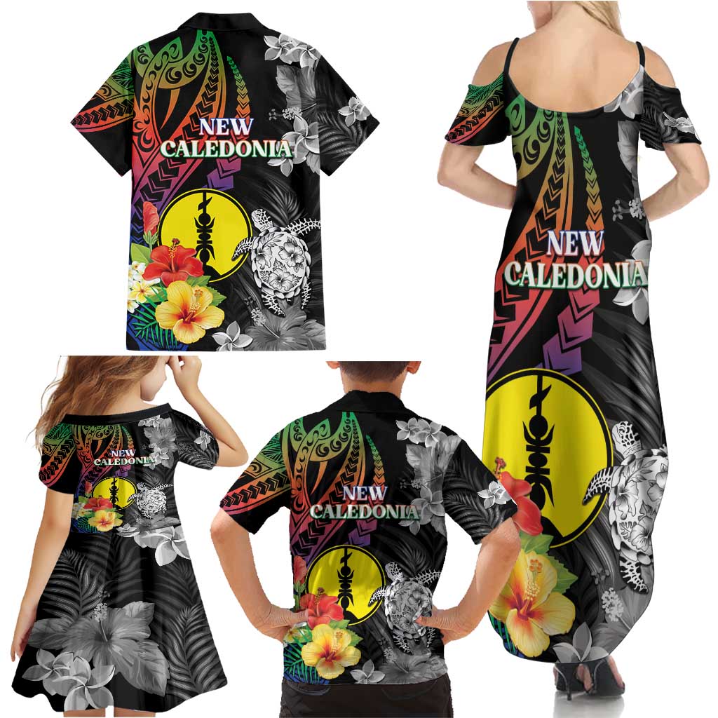 New Caledonia Bastille Day Family Matching Summer Maxi Dress and Hawaiian Shirt Tropical Turtle Hibiscus Polynesian Pattern LT05 - Polynesian Pride
