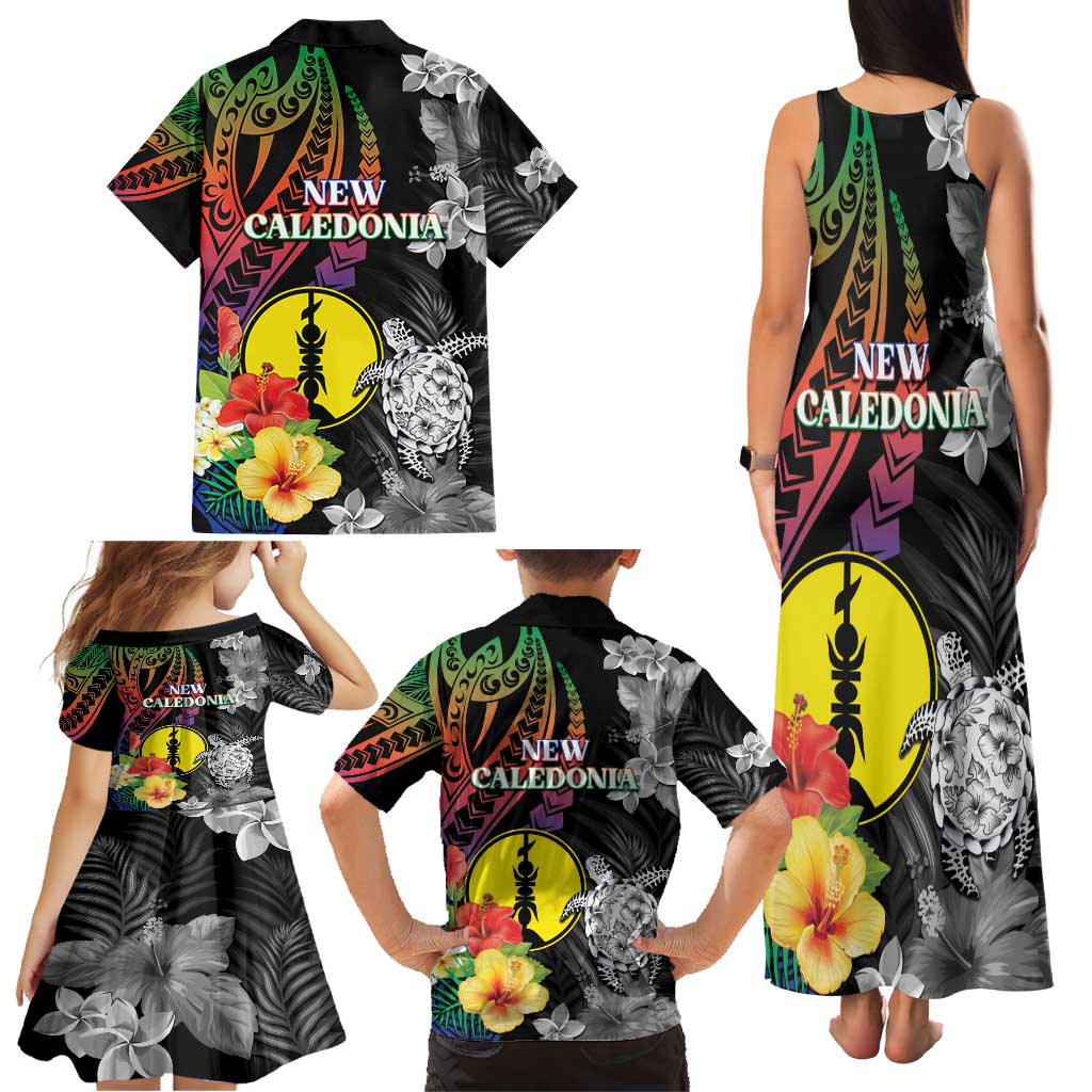 New Caledonia Bastille Day Family Matching Tank Maxi Dress and Hawaiian Shirt Tropical Turtle Hibiscus Polynesian Pattern LT05 - Polynesian Pride
