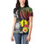 New Caledonia Bastille Day Women Polo Shirt Tropical Turtle Hibiscus Polynesian Pattern