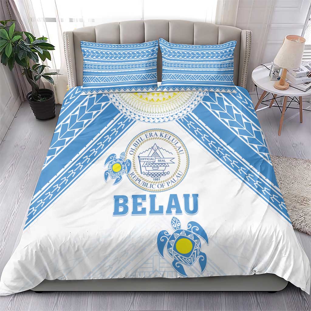 Palau Constitution Day Bedding Set Polynesian Turtle