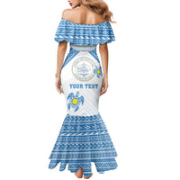 Personalised Palau Constitution Day Family Matching Mermaid Dress and Hawaiian Shirt Polynesian Turtle LT05 - Polynesian Pride