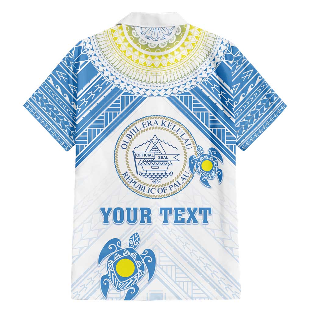 Personalised Palau Constitution Day Family Matching Short Sleeve Bodycon Dress and Hawaiian Shirt Polynesian Turtle LT05 - Polynesian Pride