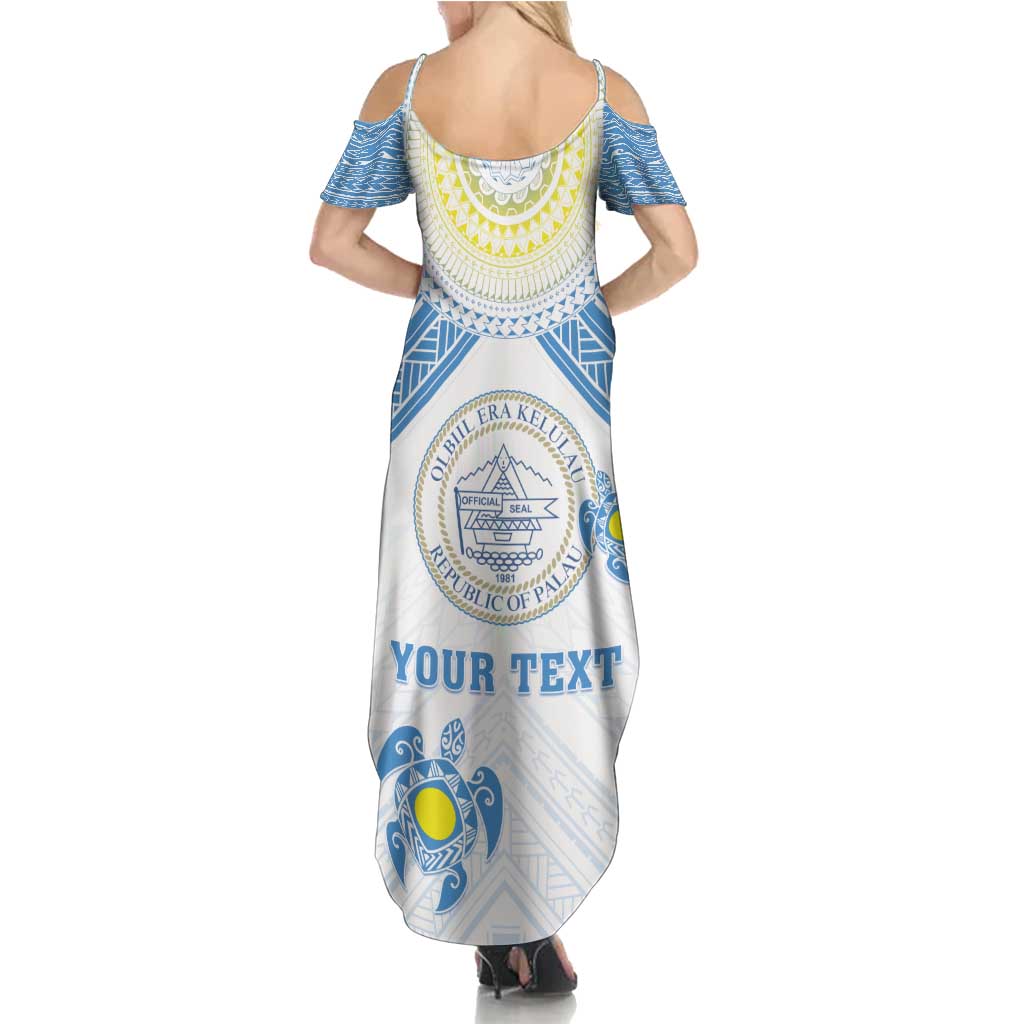 Personalised Palau Constitution Day Family Matching Summer Maxi Dress and Hawaiian Shirt Polynesian Turtle LT05 - Polynesian Pride