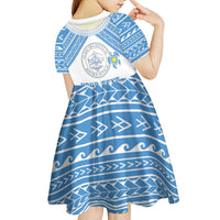 Personalised Palau Constitution Day Kid Short Sleeve Dress Polynesian Turtle LT05 - Polynesian Pride