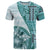 Samoa Siapo Elegant T Shirt Hibiscus Teal Motifs - Polynesian Pride