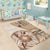 Samoa Siapo Elegant Area Rug Hibiscus Beige Motifs - Polynesian Pride