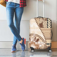 Samoa Siapo Elegant Luggage Cover Hibiscus Beige Motifs LT05 - Polynesian Pride