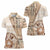 Samoa Siapo Elegant Women Polo Shirt Hibiscus Beige Motifs - Polynesian Pride