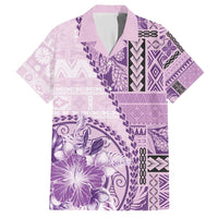 Samoa Siapo Elegant Hawaiian Shirt Hibiscus Violet Motifs LT05 Violet - Polynesian Pride