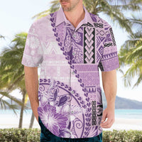 Samoa Siapo Elegant Hawaiian Shirt Hibiscus Violet Motifs LT05 - Polynesian Pride