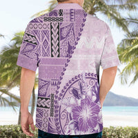 Samoa Siapo Elegant Hawaiian Shirt Hibiscus Violet Motifs LT05 - Polynesian Pride