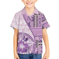 Samoa Siapo Elegant Hawaiian Shirt Hibiscus Violet Motifs LT05 - Polynesian Pride