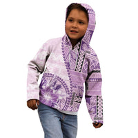 Samoa Siapo Elegant Kid Hoodie Hibiscus Violet Motifs LT05 - Polynesian Pride