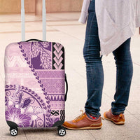 Samoa Siapo Elegant Luggage Cover Hibiscus Violet Motifs LT05 Violet - Polynesian Pride